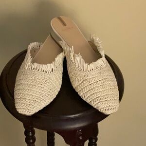Sam Edelman Cream Woven Mules